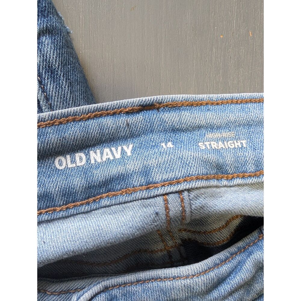 Bundle 2 Pairs Old Navy High-Rise Straight Leg Jeans Size 14 - Picture 2 of 3